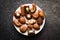 Mixed belgian pralines. Chocolate truffles.