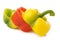 Mixed bell pepper on white background