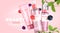 Mixed berry cosmetic. Collagen vitamin skin care. Beauty packaging cream set