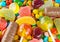 Mixed colorful candies