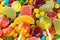 Mixed colorful candies background