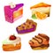 Mixed delicious slice of cake game icon set