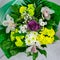 Mixed flower arrangement different colors. Big beautiful bouquet of flowers.