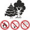 Mixed forest and prohibiting signs icons