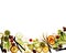 Mixed fruit and vegetables background.