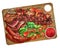 Mixed grilled meat platter meat with vegetable and hot pepper