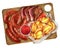 Mixed grilled meat platter and sausages with baked potato