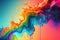 Mixed liquid rainbow colors in blank space. Colorful background