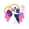 Mixed marriage abstract concept vector illustration