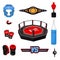 Mixed martial arts accessory and wear isolated set