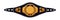 Mixed martial arts champion belt on white backdrop