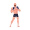 Mixed Martial Arts with Man Fighter in Shorts and Boxing Gloves Engaged in Full-contact Combat Sport Vector Illustration