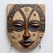 Mixed Media Art: African Wooden Mask With Robotic Motifs And Mythological Imagery