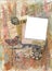 Mixed Media grungy artistic painted collage scrapbook background photo frame