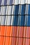 Mixed modern colorful roof shingles background