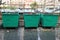 Mixed municipal solid waste containers awaiting collection in Beirut, Lebanon