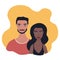 Mixed race couple Portrait Multi racial relationship concept