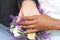 mixed race wedding rings on hands