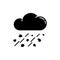 Mixed rain black glyph icon