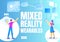 Mixed reality wearables banner flat vector template