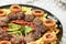 Mixed Roast Plate. meatballs, potatoes, peppers and onion rings