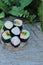 Mixed roll sushi set is delicious, Japanese food.