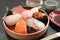 Mixed Sushi Platter with Sake, Japanese Food