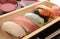 Mixed Sushi Platter with Sake, Japanese Food