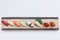 Mixed Sushi Set on the Stone Plate.