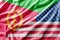 Mixed USA and Eritrea flag, three dimensional render
