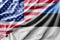 Mixed USA and Estonia flag, three dimensional render