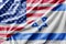 Mixed USA and Israel flag, three dimensional render