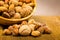 Mixed variety of nuts, walnuts, hazelnuts, almonds and macadamia nuts