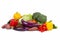 Mixed of Vegetables and Fruits stack isolated