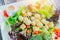 Mixed vegetables tofu salad vegetarian food with salad