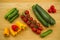 Mixed Vegetables on Wooden Cutting Board