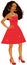 Mixed Woman Red Sparkle Dress