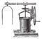 Mixer for the preparation of mortar vintage engraving