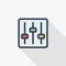 Mixer, Setup thin line flat color icon. Linear vector symbol. Colorful long shadow design.