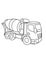 Mixer transportation black and white lineart drawing illustration
