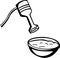 Mixing bowl and electric hand blender vector