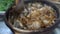 Mixing Hong Kong eel hot clay pot rice Cantonese Chinese cuisine