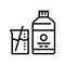 mixing liquid for resin art line icon vector illustration