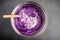 Mixing Meringue into Ube Cake Batter