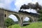 Miyamori bridge and steam locomotive