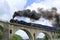 Miyamori bridge and steam locomotive