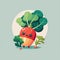 Miz Vegetable Cute Playful Flat Icon by Generative AI
