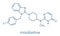 Mizolastine antihistamine drug molecule. Skeletal formula.