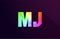 mj m j letter combination rainbow colored alphabet logo icon design