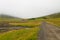 Mjoifjordur rural landscape, east Iceland. Icelandic panorama